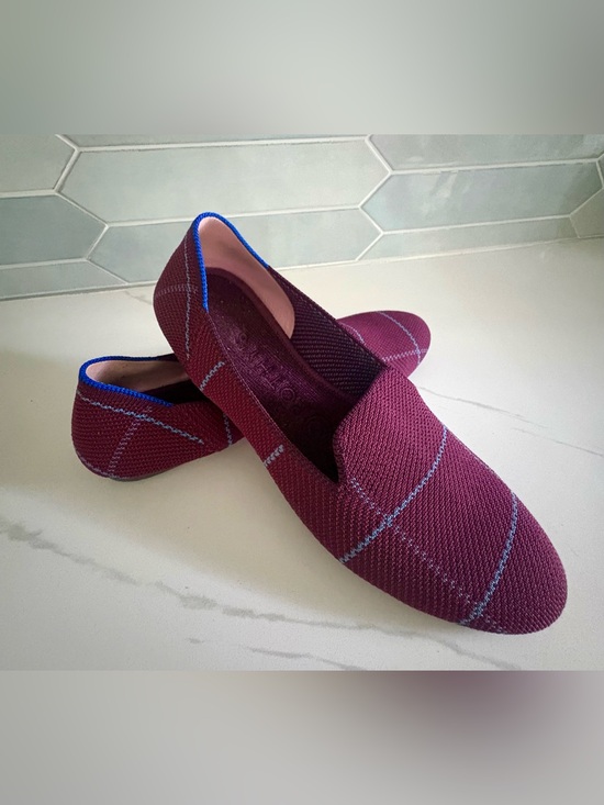 Rothy's Shoes - Rothy’s -The Loafer Burgundy Grid Plaid Knit Slip On Flats Shoes Size 7.5